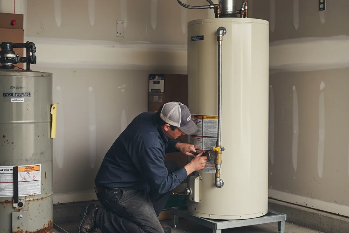 Water heater and shutoff valve replacement in Hiwassee