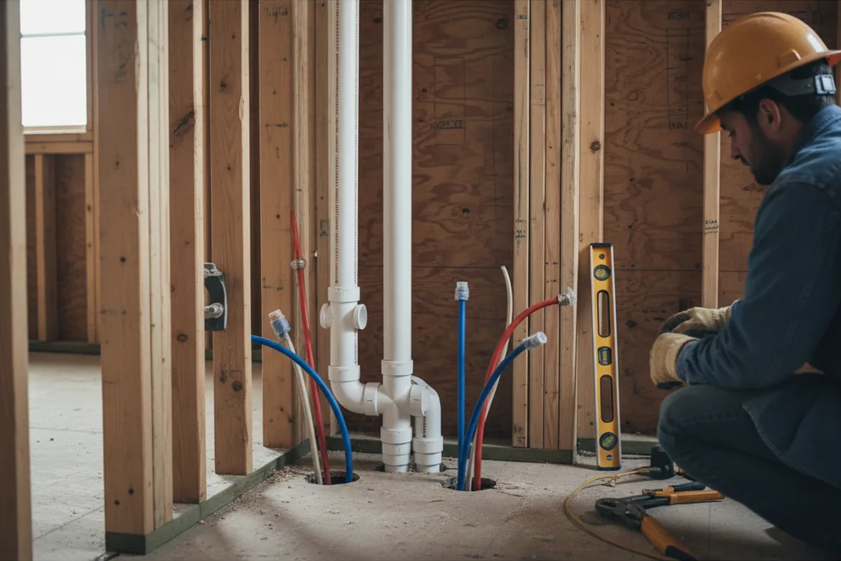 Drain and supply rough-in during Drain Cleaning in Hiwassee